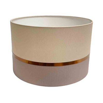 Two-tone taupe and beige bedside lampshade