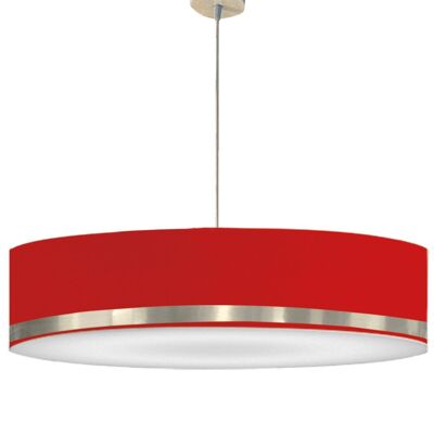 Grande suspension jonc rouge et aluminium