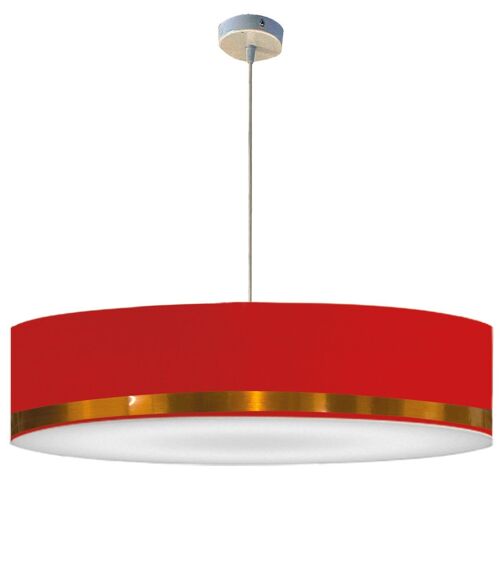 Grande suspension jonc rouge et cuivre