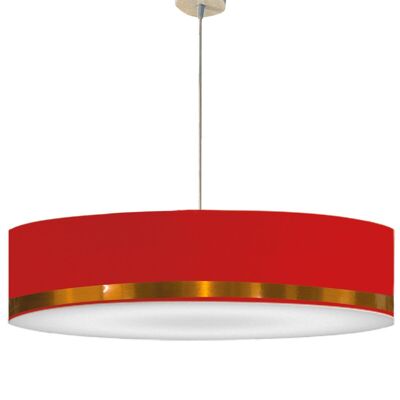 Large red rush and copper pendant light