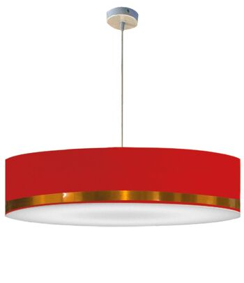 Grande suspension jonc rouge et cuivre 1