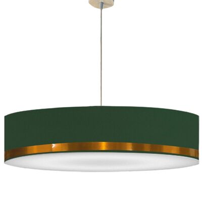 Large green rush and copper pendant light