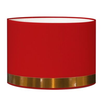 Stehlampenschirm aus rotem und kupferfarbenem Binsenholz