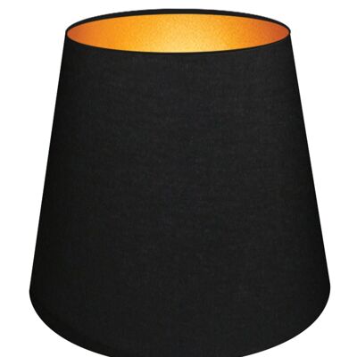 Black and Gold Medium Conical Bedside Lampshade