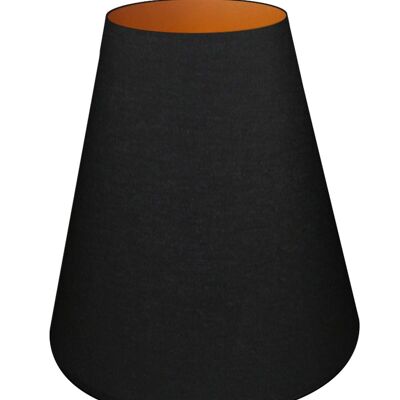 Small conical bedside lampshade Black and copper