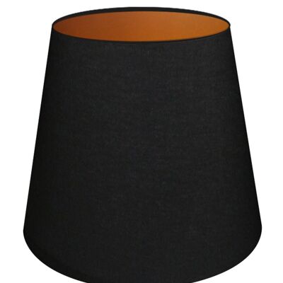 Medium conical bedside lampshade Black and copper