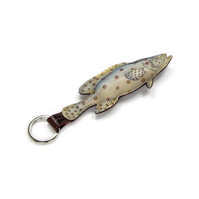 Leather Key Ring - Trout Fish