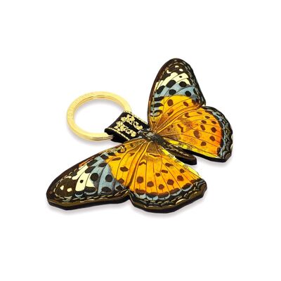 Leather Key Ring / Bag Charm - Marmaduke Butterfly