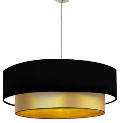 Double gold and black lacquered pendant light