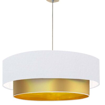 Double gold and white lacquered pendant light