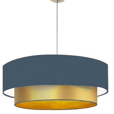 Double gold and gray blue lacquered pendant light