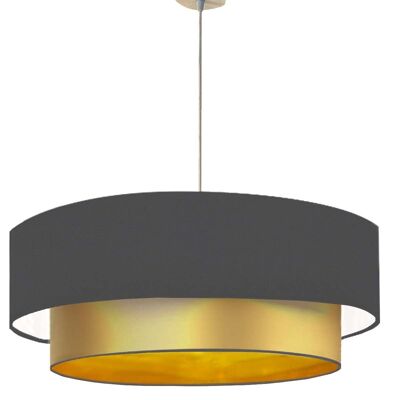 Double gold and dark gray lacquered pendant light