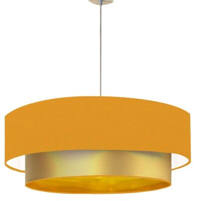 Double gold and orange lacquered pendant light