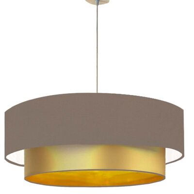 Double gold and taupe lacquered pendant light