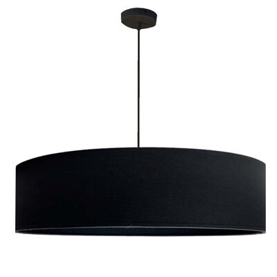 Black pendant light, black interior