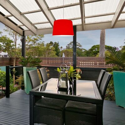 Red outdoor pendant light