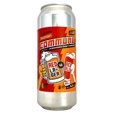 Bière ambrée bio en canette 50cl RED LAGER ALE 5,2% " La commune"