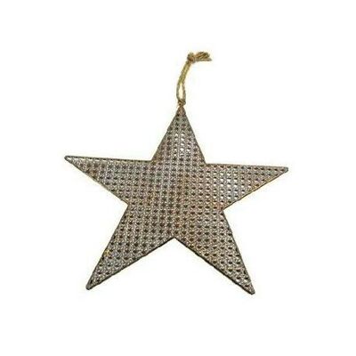 Estrella de metal para colgar bronce D 40.3xAl 5.3cm - Decoración navideña