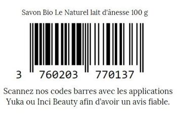 Savon Bio lait d'ânesse Le Naturel 25g 2