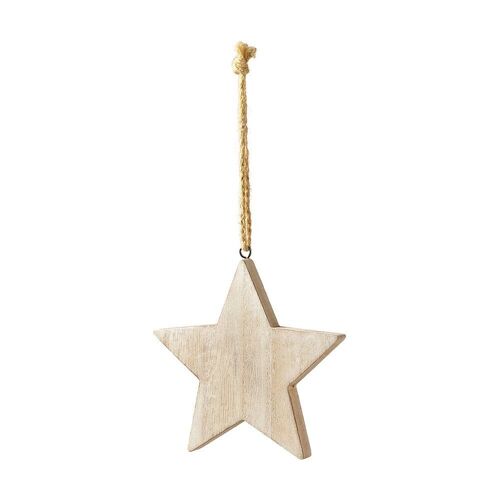 Etoiles en bois à suspendre 12.5 cm x 4 - Décoration de Noël