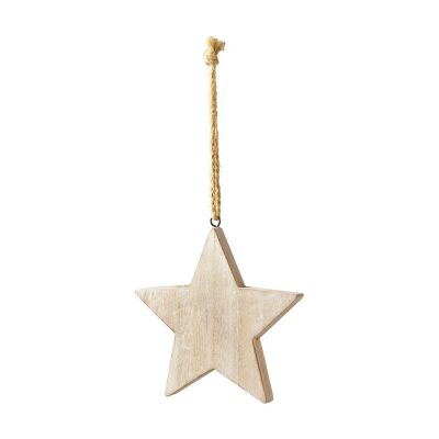 Estrellas de madera para colgar 12.5 cm x 4 - Decoración navideña