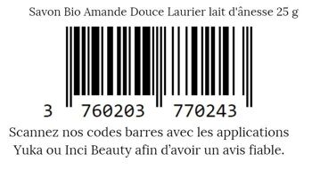 Savon Bio lait d'ânesse Amande Douce - Laurier 25g 2