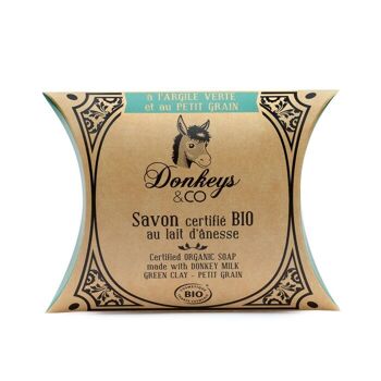 Savon Bio lait d'ânesse Argile Verte - Petit Grain 25g 1