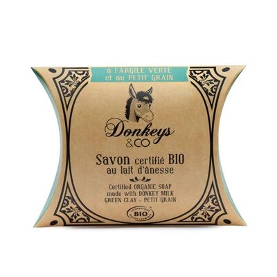 Organic Donkey Milk Soap Green Clay - Petit Grain 25g