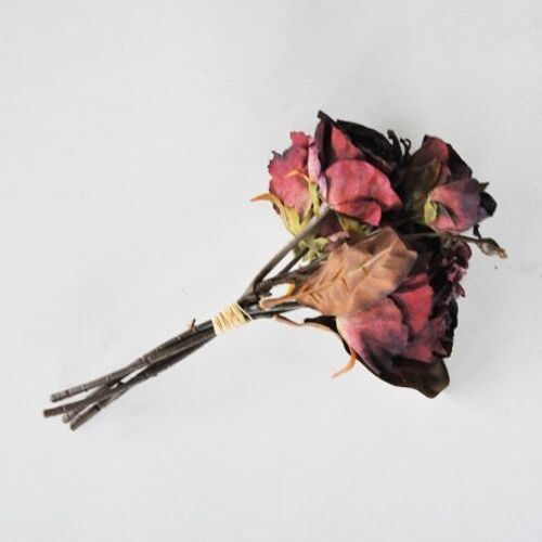 Bouquet de rose rouge artificiel 32 cm  - Composition florale