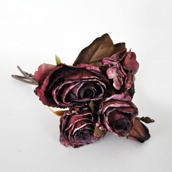 Bouquet de rose rouge artificiel 32 cm  - Composition florale 2