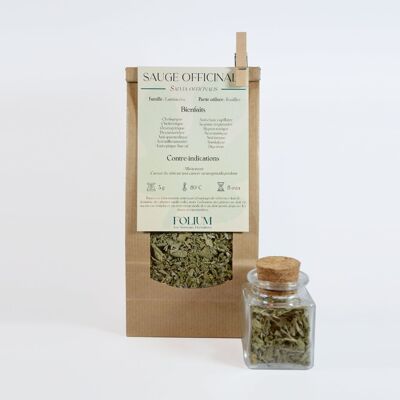 Herbal tea with organic sage leaves