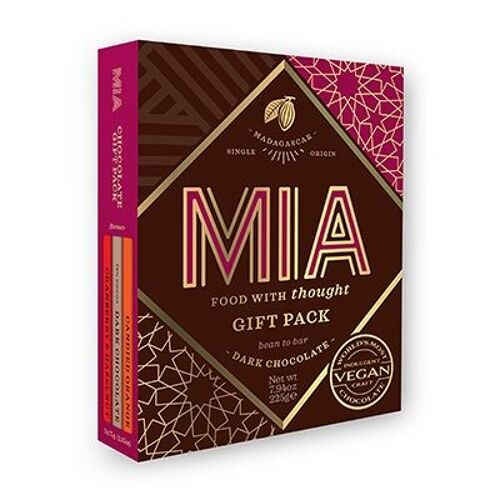 3-BAR GIFT PACK - VEGAN, FAIRTRADE (225G)