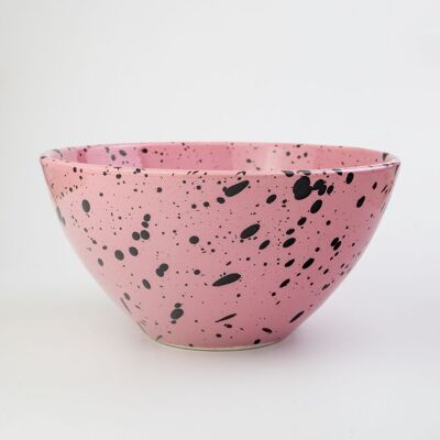 Ensaladera de cerámica Ø21cm 1,5L / Rosa y negro CÓSMICA