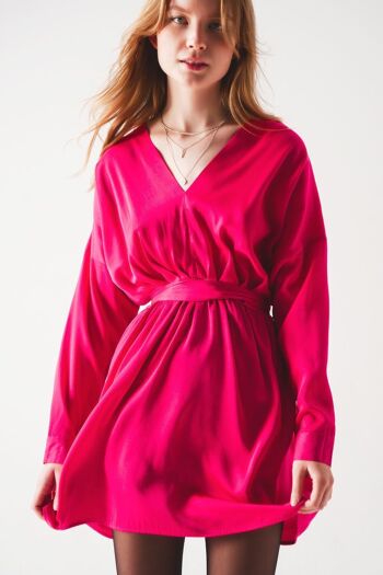 Mini robe en satin rouge 6