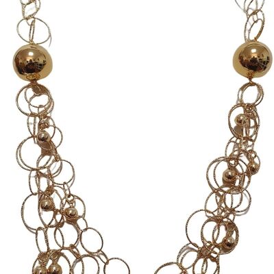 Gold colored multi-strand chain necklace