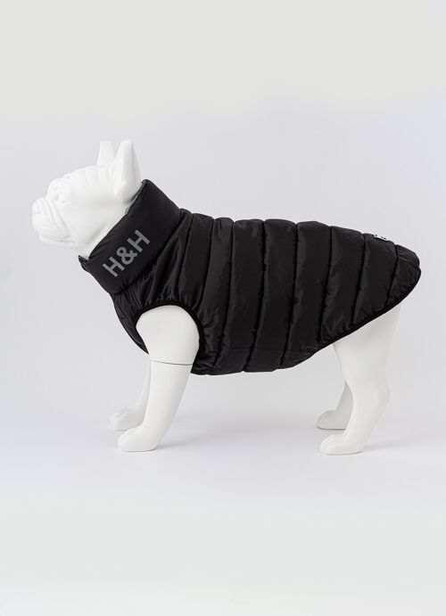 Reversible Dog Puffer Jacket - Black and Grey