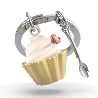 Idée cadeau Fête des Mères - Porte-clés Cupcake vanille - METALMORPHOSE