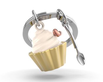 Porte-clés Cupcake vanille - METALMORPHOSE 1