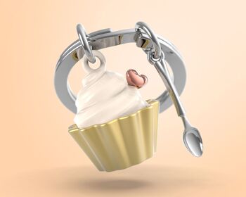 Porte-clés Cupcake vanille - METALMORPHOSE 2