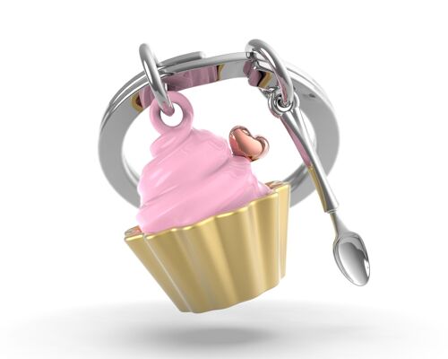 Porte-clés Cupcake fraise - METALMORPHOSE