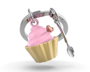 Porte-clés Cupcake fraise - METALMORPHOSE 1