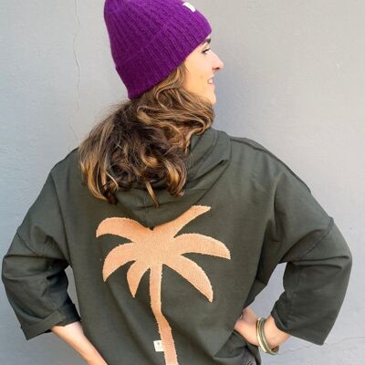 TAGHAZOUT KHAKI PALM TERRY HOODIE