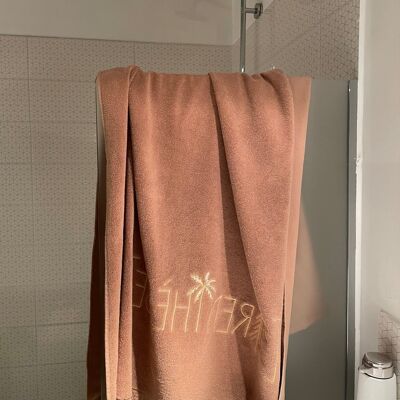 DRAP DE BAIN 100% COTON BRODÉ BLUSH