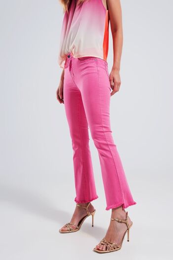 Pantalon droit fushia à larges chevilles 1