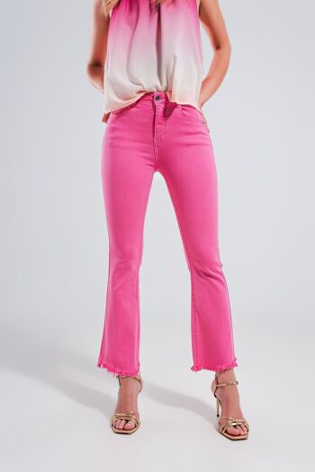 Pantalon droit fushia à larges chevilles 3