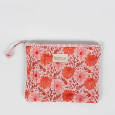 Floribunda Zip Pouch, Vintage Pink