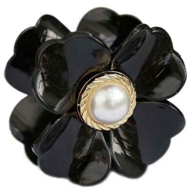 Fermacapelli fiore perla nero