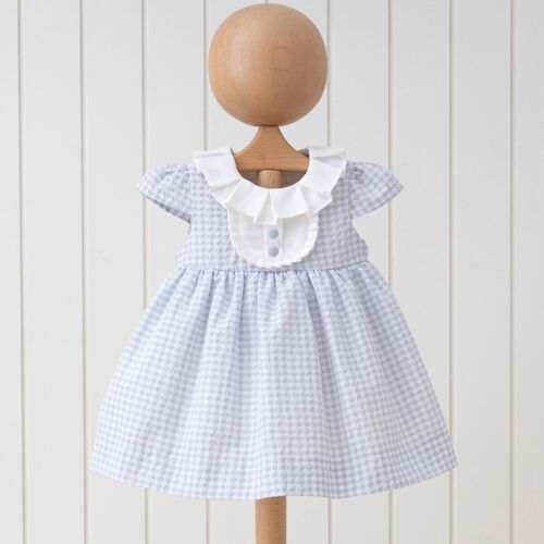 Girl 100% Cotton Stunning Crinkled Dress with Puffy Skirt