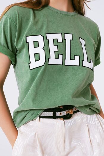 T-Shirt avec Bella Text en vert 5