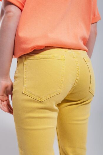 Jean skinny en coton stretch jaune 2